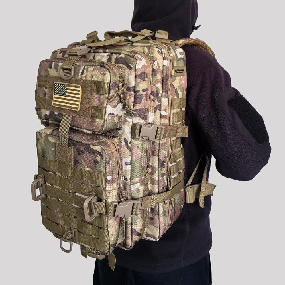 Tactical Assault Backpack Military Molle 40L Waterproof Camping Rucksack - Picture 8 of 8